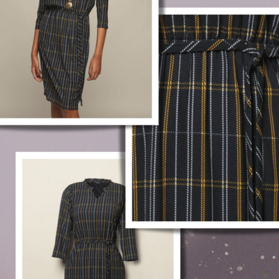 Grid print dress