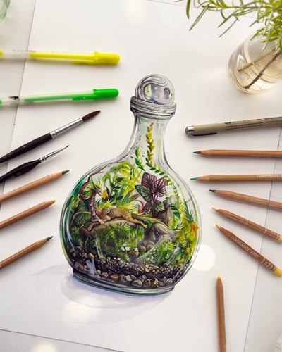 Terrarium Dragon II - Print