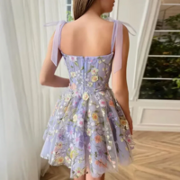 Purple Fairytale Embroidered Women’s Evening Dress - Thumbnail 3