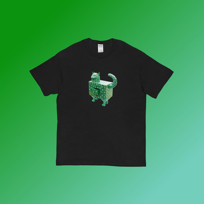 Vintage cat cabinet t shirt black - Thumbnail 1