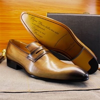Men's genuine leather loafers - Thumbnail 3