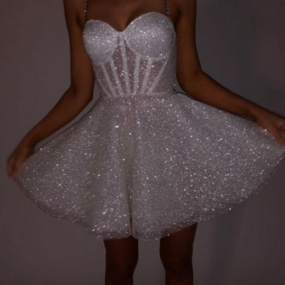 Sweetheart short/mini sequined homecoming dress - Thumbnail 1