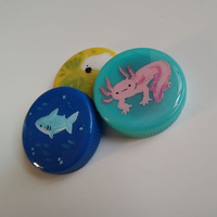 Shark - Hand-Painted Pinback Button - Thumbnail 1