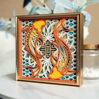 STEREOWOOD Serene Koi Multi-Layer Wall Art, Personalized Ornaments, Creative Gifts - Thumbnail 1
