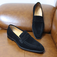 Men's genuine leather casual shoes suede slip-on loafers 2 colors - Thumbnail 3