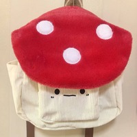 Plush Mushroom Corduroy Backpack - Thumbnail 2