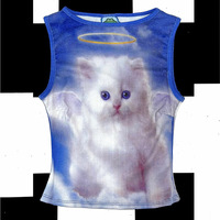 Blue cat vest suspenders - Thumbnail 4