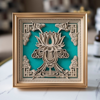Stereowood auspicious lotus multi-layer, personalized ornaments, creative gifts