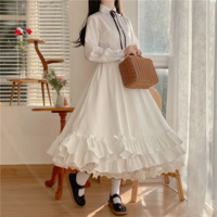  Women's Elegant A-Line Ruffle Pleated High Waist Skirt - Thumbnail 4