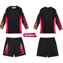 New Shoyoroll Flames Training Rash Guard Set Ls & Flames Training Fitted Shorts