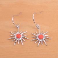 BOXED GIFT SET/Sterling Silver Fire Opal Sun Pendant & Chain/Opal Necklace/Opal Jewellery/Opal Jewelry/Sun Necklace/Gemstone Necklace/UK - Thumbnail 5