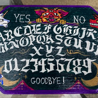 Fantastical hand-painted wooden spirit board - Thumbnail 2
