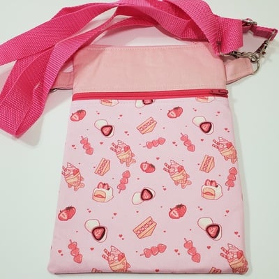 Kawaii strawberry desserts crossbody bag - Thumbnail 1