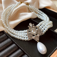 Waterdrop Pearl Multi-Layer Women's Necklace & Earring Set - Thumbnail 2