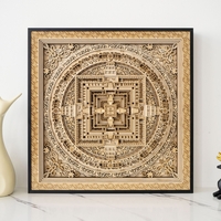 STEREOWOOD Kalachakra Mandala Multi-Layer Wall Art, Mandala Laser Cut, Rustic Home Wood Wall Art, 3D wall art,Mandala Svg,Wood Mandala - Thumbnail 1