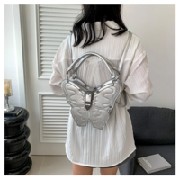 Gothic Kawaii Butterfly Embroidered Crossbody Backpack - Thumbnail 7