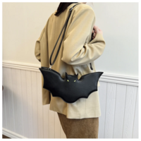  PU Leather Black Bat Shoulder Bag - Thumbnail 5