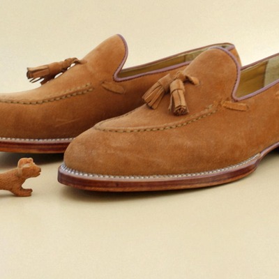 Crafted leather classic brown suede leather tassel loafers dress shoes