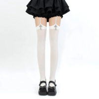 Cross Decoration Suspender Thigh High Socks  - Thumbnail 5