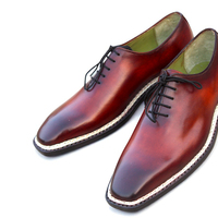 Crafted Leather Classic New Brown Patina Norwegian Welted Dress Shoes - Thumbnail 1