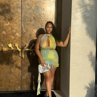 Limeade mesh mini dress