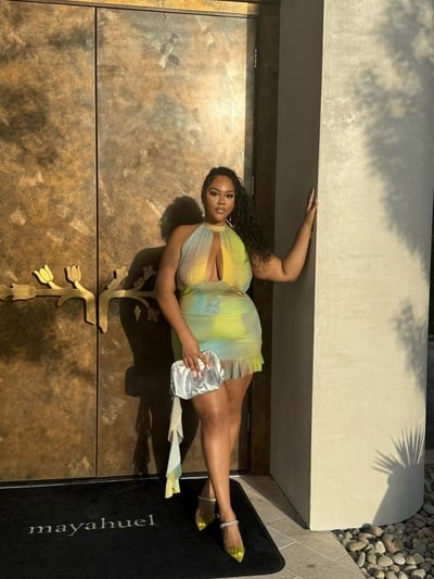 Limeade Mesh Mini Dress