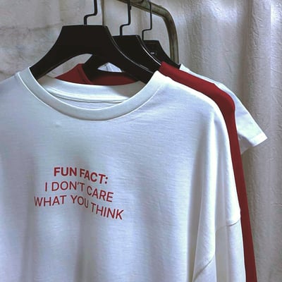 Free shipping-fun fact i don't care tee