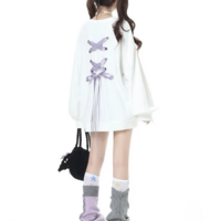 Hikigawa Vintage Lace-Up Loose Fit Harajuku Hoodie - Thumbnail 8