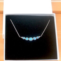 BOXED GIFT/Sterling Silver Blue Opal Necklace/Blue Opal Jewellery/Opal Jewelry/Gemstone Necklace/October Birthstone/Necklace/UK - Thumbnail 6
