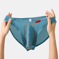 5PK Wholesale multi-color Men's sexy underwear waffle grooved quick-drying pouch briefs innerwear 2024-9 - Thumbnail 5