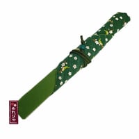Japanese Cotton Chopstick Sleeve – Uguisu (Japanese Bush Warbler) & Plum Blossom Pattern – Green (MCC0004-01-UG) - Thumbnail 1