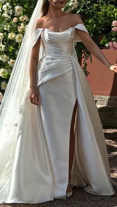 Elegant Wedding Dress, Mermaid Satin Bridal Dress Bridal Gown