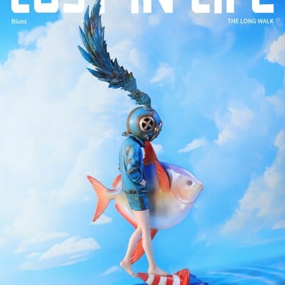 Arttoy "lost in life-the long walk-blues" by sank toys