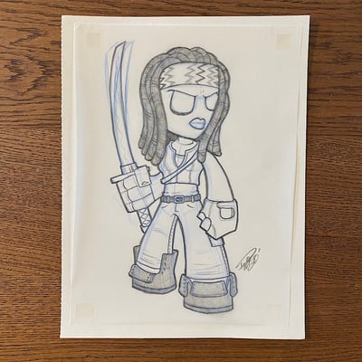 Original concept sketch - michonne mystery mini