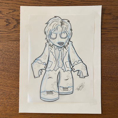 Original concept sketch - business suit walker mystery mini
