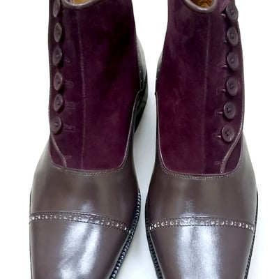 Crafted leather new mens genuine leather and suede button ankle high dress boot