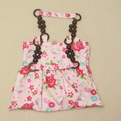 Sakura girl pink beaded portable shoulder bag large capacity holiday bag