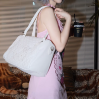 Cute cat tote bag cute sweet girl soft leather shoulder handbag - Thumbnail 4