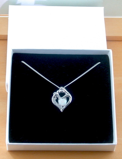 BOXED GIFT/Sterling Silver Opal Mother & Baby Pendant & Chain/Opal Necklace/Opal Jewellery/Opal Jewelry/Mother Necklace/Baby Necklace/UK