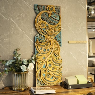 Stereowood phoenix perch multi-layer wood wall art, stereoscopic 3d wall art