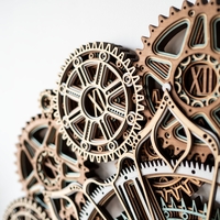 STEREOWOOD Celestial Gear Wall Clock, 3D Geometric Wood Art, Multi-Layer Mandala Clock, Handmade Wood Decor, Modern Wall Art for Home Office - Thumbnail 9