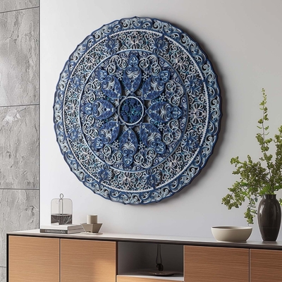 Stereowood peony  multi-layer wall art, large geometric wood wall art