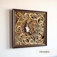 STEREOWOOD Girl Amongst Flow Multi-Layer Wall Art, Large Geometric Wood Wall Art - Thumbnail 2