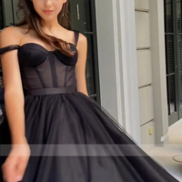 Classy Black Cocktail Dress - Thumbnail 1