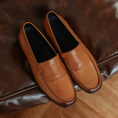 Handmade leather shoes lightweight breathable retro genuine leather 