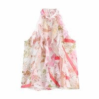 floral print layered top - Thumbnail 3