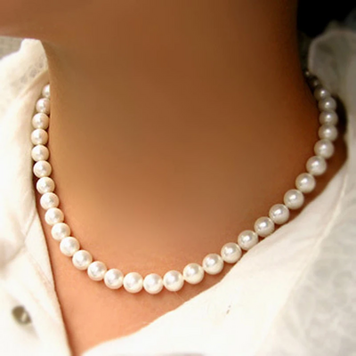 Classic Elegant White Pearl Chokers Necklace For Women Men