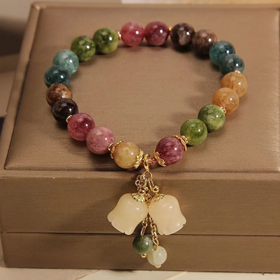  natural stone bracelet elegant lily of the valley flower