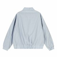 Striped rose embroidery lapel zipper jacket women's loose chic thin jacket - Thumbnail 1