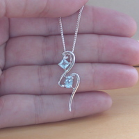 BOXED GIFT SET/Sterling Silver Blue Topaz Pendant & 18" Silver Chain/Sterling Silver Topaz Necklace/Topaz Jewellery/Topaz Earrings/UK - Thumbnail 3